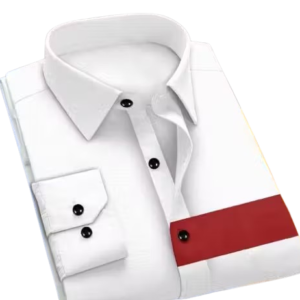 Men’s Stylish White & Contrast Color Block Shirt