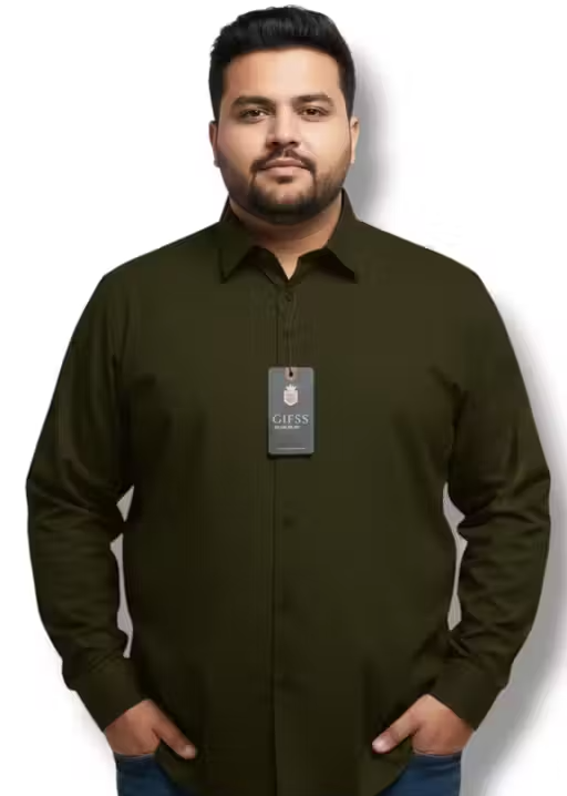Plus Size Full Sleeve Solid Shirts Combo for Men - Image 3
