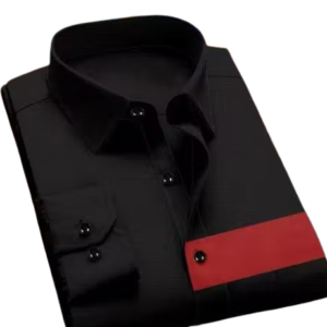 Men’s Stylish Black & Contrast Color Block Shirt