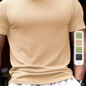 Men Striped Self Design Half Sleeve T-Shirt