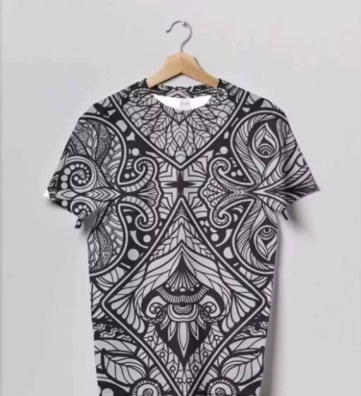 Men Digital Printed Polyester Half Sleeve T-Shirt