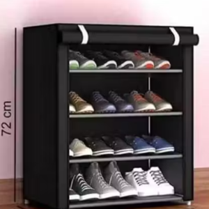 Plastic Shoe Rack Black Color (6 Shelves)