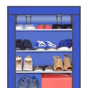 Plastic Shoe Rack and Wardrobe 4 Layers Royal Blue