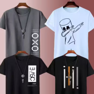 Men’s Classic Round Neck T-Shirt – Pack of 4