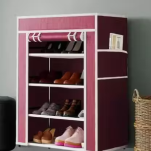 Plastic Pipe Shoe Rack 4 Layer Black