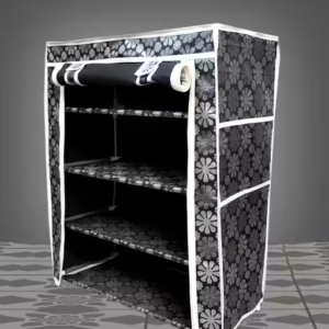Shoe Rack with Cover Multi Utility Storage Cabinet 4 Layer
