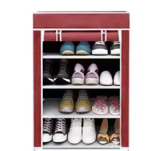 Shoe Rack with Cover Multi Utility Storage Cabinet 4 Layer