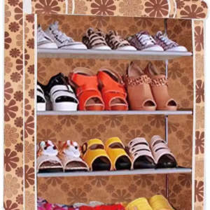 Shoe Rack with Cover Multi Utility Storage Cabinet 4 Layer