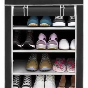 Shoe Rack with Cover Multi Utility Storage Cabinet 4 Layer