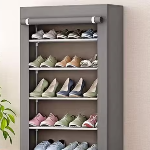 Multipurpose Shoe Rack with Dustproof Zip Cover 5 Tier