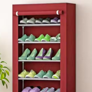 Multipurpose Shoe Rack with Dustproof Zip Cover 5 Tier