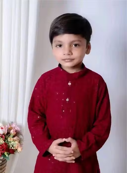 Sequence Kurta Pyjama Boys Festive & Party Dress (Mehendi) - Image 2