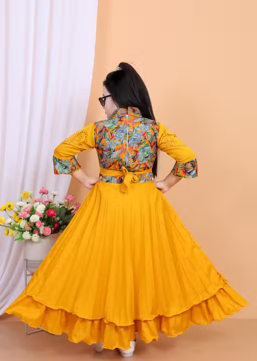 Party Wear Nayra Style Dress for Girls - Image 2