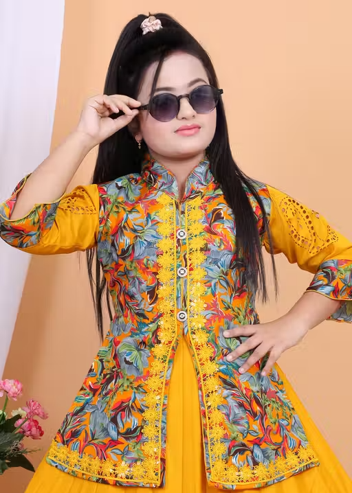 Party Wear Nayra Style Dress for Girls - Image 3