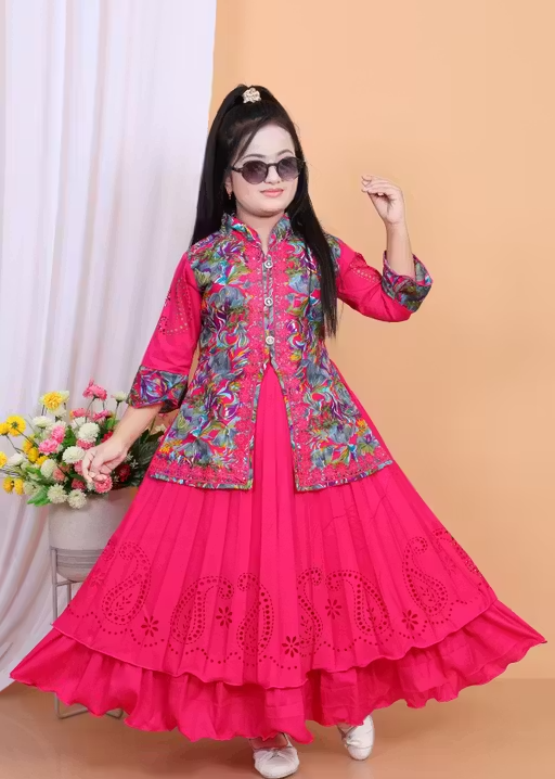 Party Wear Nayra Style Dress for Girls