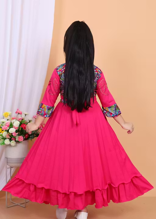 Party Wear Nayra Style Dress for Girls - Image 2