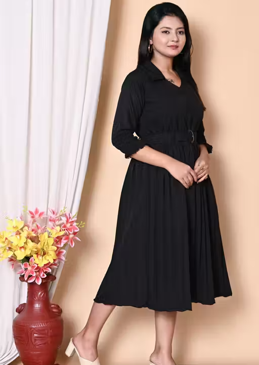 Western Dress for Women | A-Line Midi Dress - Image 2