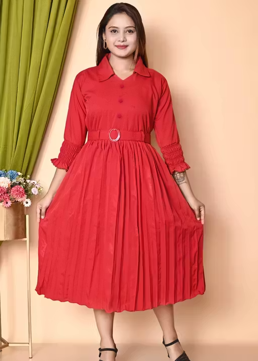 Western Dress for Women | A-Line Midi Dress
