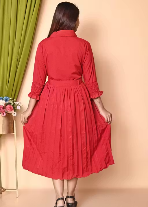 Western Dress for Women | A-Line Midi Dress - Image 4
