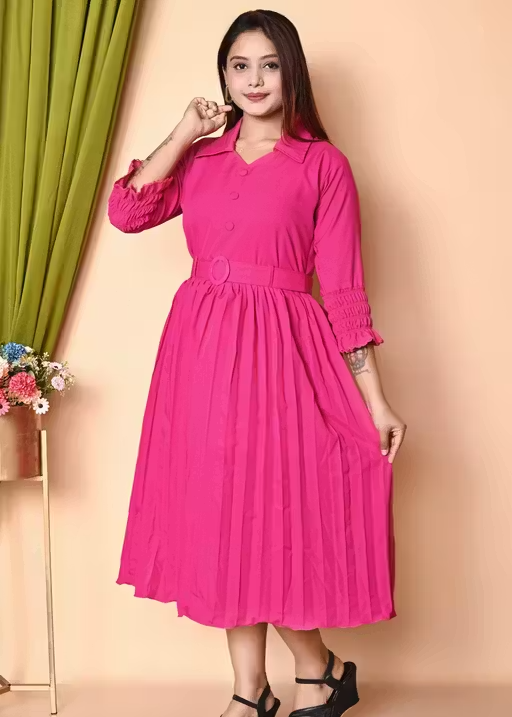 Western Dress for Women | A-Line Midi Dress - Image 2