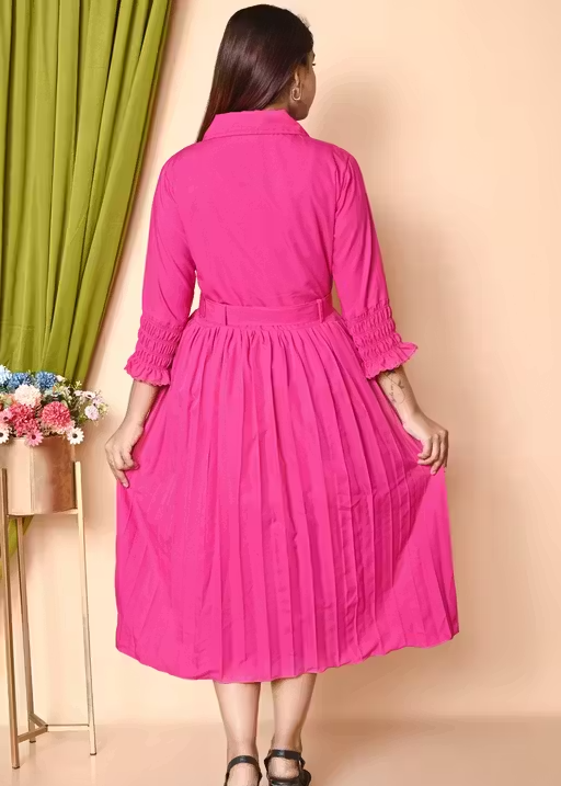 Western Dress for Women | A-Line Midi Dress - Image 3