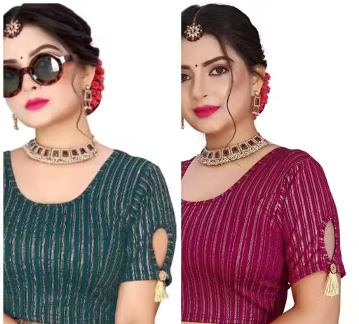 Pack of 2 Party Wear Printed Blouse for Women