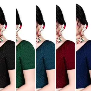Pack of 5 Party Wear Printed Blouse for Women