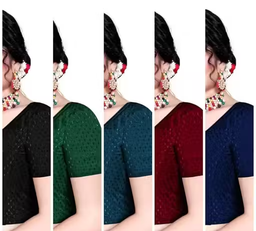 Pack of 5 Party Wear Printed Blouse for Women