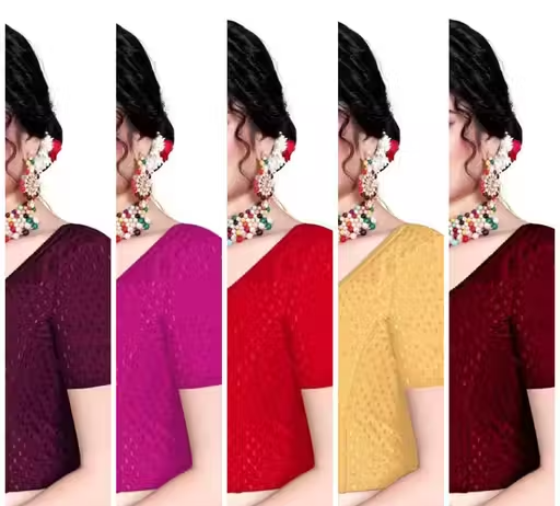 Pack of 5 Party Wear Printed Blouse for Women