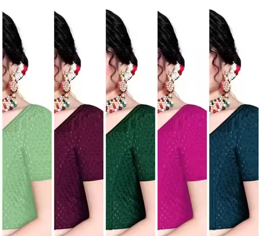 Pack of 5 Party Wear Printed Blouse for Women