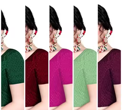 Pack of 5 Party Wear Printed Blouse for Women