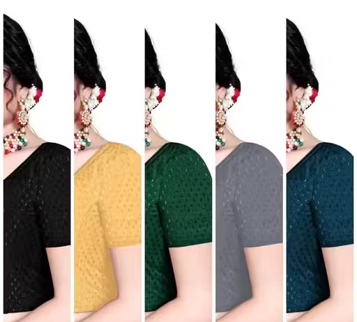 Pack of 5 Party Wear Printed Blouse for Women