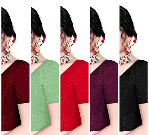 Pack of 5 Party Wear Printed Blouse for Women