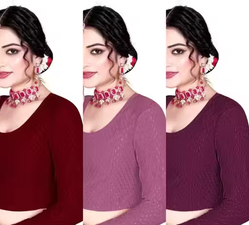 Pack of 3 Party Wear Printed Blouse for Women