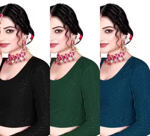 Pack of 3 Party Wear Printed Blouse for Women