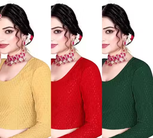 Pack of 3 Party Wear Printed Blouse for Women