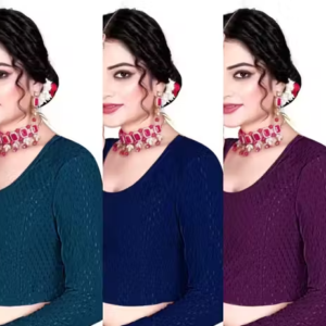 Pack of 3 Party Wear Printed Blouse for Women