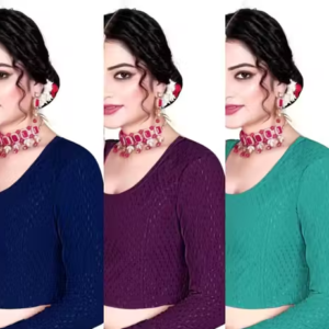 Pack of 3 Party Wear Printed Blouse for Women