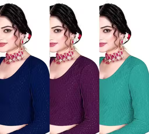 Pack of 3 Party Wear Printed Blouse for Women
