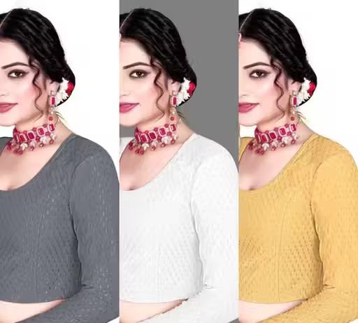 Pack of 3 Party Wear Printed Blouse for Women