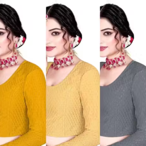 Pack of 3 Party Wear Printed Blouse for Women