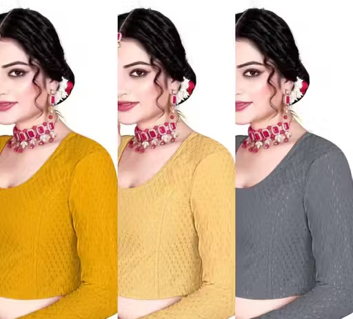 Pack of 3 Party Wear Printed Blouse for Women