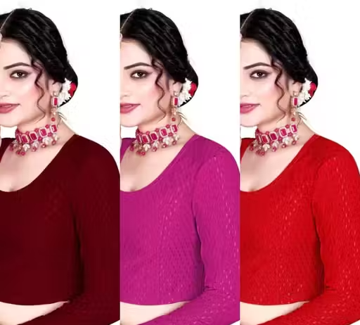 Pack of 3 Party Wear Printed Blouse for Women
