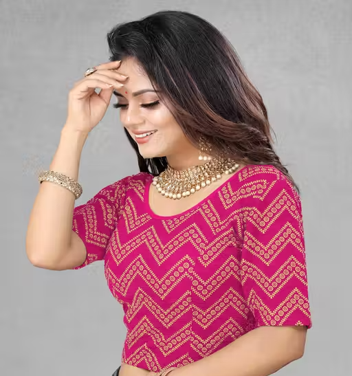 Readymade Printed Stretchable Latest Blouse for Women - Image 2