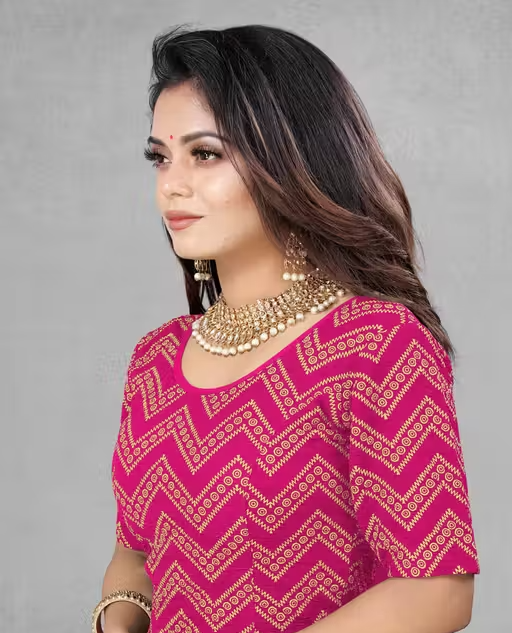Readymade Printed Stretchable Latest Blouse for Women - Image 3