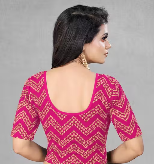 Readymade Printed Stretchable Latest Blouse for Women - Image 4