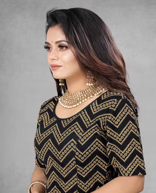 Readymade Printed Stretchable Latest Blouse for Women - Image 3