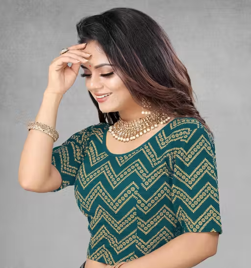 Readymade Printed Stretchable Latest Blouse for Women - Image 2