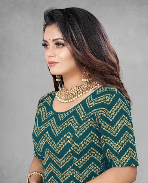 Readymade Printed Stretchable Latest Blouse for Women - Image 3