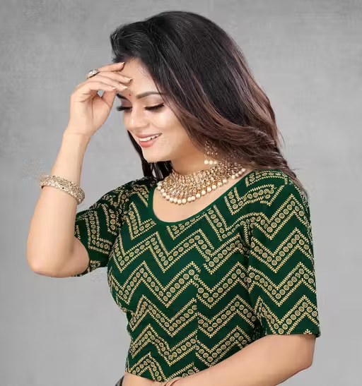Readymade Printed Stretchable Latest Blouse for Women - Image 2